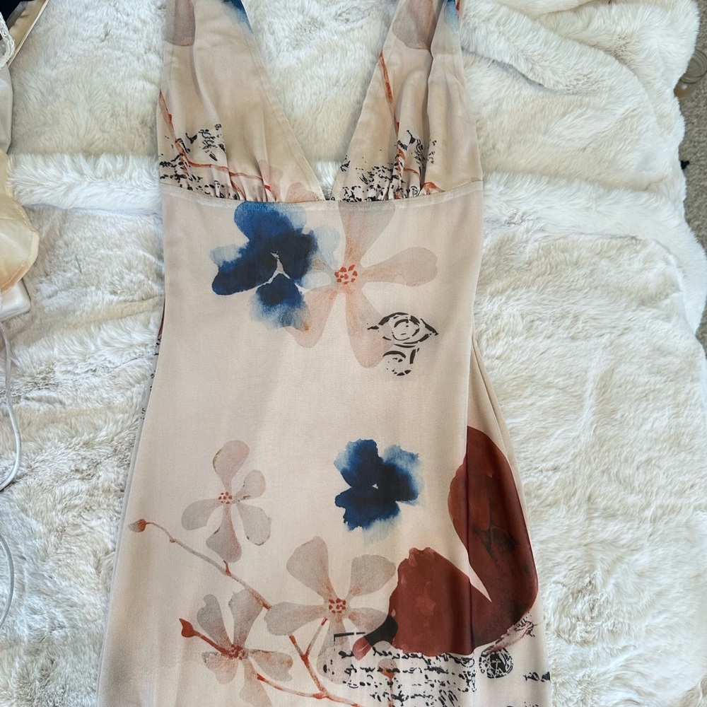 Tiger Mist Cream and Colored Maxi Dress